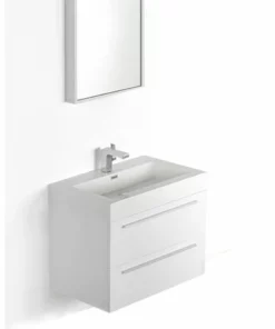 BERNSTEIN Ensemble De Salle De Bain T730, Blanc, Vasque Et Meuble Sous Vasque