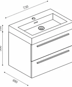 BERNSTEIN Ensemble De Salle De Bain T730, Blanc, Vasque Et Meuble Sous Vasque -BERNSTEIN Shop 11092550 4