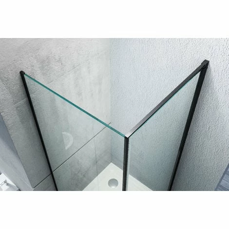 BERNSTEIN Paroi De Douche D'angle En Verre Véritable NANO De 6mm EX416S Noir - 90 X 90 X 195 Cm 6 BERNSTEIN Paroi De Douche D'angle En Verre Véritable NANO De 6mm EX416S Noir - 90 X 90 X 195 Cm – Image 4