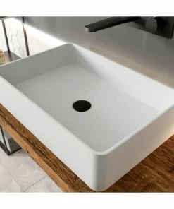 BERNSTEIN Lavabo De Comptoir PB2012 En Fonte Minérale - 60 X 40 X 15 Cm - Blanc Mat -BERNSTEIN Shop 11339378 4