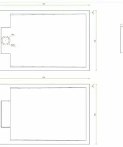 BERNSTEIN Receveur De Douche En Pierre Solide (solid Stone) M2280CW / PB3084 Blanc Brillant 120x80x3,5cm -BERNSTEIN Shop 11339379 5