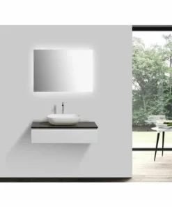 BERNSTEIN Ensemble De Salle De Bain Vision 800 Blanc Mat - Miroir Et Vasque En Option: Sans Miroir, Sans Cache Supplémentaire, Sans Vasque à Poser