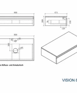 BERNSTEIN Ensemble De Salle De Bain Vision 800 Blanc Mat - Miroir Et Vasque En Option: Sans Miroir, Sans Cache Supplémentaire, Sans Vasque à Poser -BERNSTEIN Shop 11341741 4