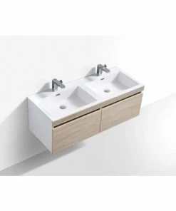 BERNSTEIN Ensemble Salle De Bain Easy 1200 Blanc - Façade Couleur Chêne Clair - En Option Miroir, Armoire De Toilette Et Meuble Mural: Sans Miroir, Sans Meuble Mural -BERNSTEIN Shop 11341800 3