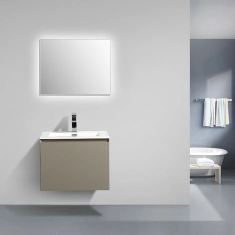 BERNSTEIN Meuble De Salle De Bain Luna 600 Gris Mat - Miroir En Option: Sans Miroir 3 BERNSTEIN Meuble De Salle De Bain Luna 600 Gris Mat - Miroir En Option: Sans Miroir