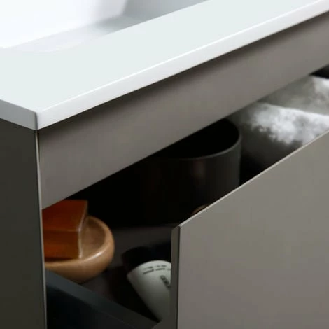 BERNSTEIN Meuble De Salle De Bain Luna 600 Gris Mat - Miroir En Option: Sans Miroir 7 BERNSTEIN Meuble De Salle De Bain Luna 600 Gris Mat - Miroir En Option: Sans Miroir – Image 5