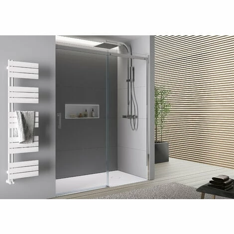 BERNSTEIN Paroi De Douche Fixe Et Porte Coulissante DX806A FLEX En Verre Véritable Traitement Nano - Largeur Sélectionnable: 100cm 3 BERNSTEIN Paroi De Douche Fixe Et Porte Coulissante DX806A FLEX En Verre Véritable Traitement Nano - Largeur Sélectionnable: 100cm