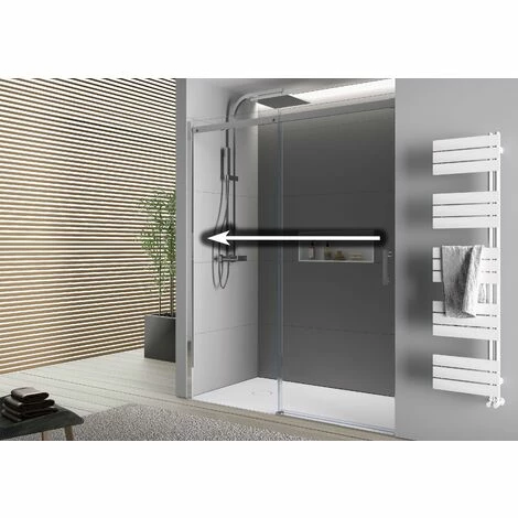 BERNSTEIN Paroi De Douche Fixe Et Porte Coulissante DX806A FLEX En Verre Véritable Traitement Nano - Largeur Sélectionnable: 100cm 6 BERNSTEIN Paroi De Douche Fixe Et Porte Coulissante DX806A FLEX En Verre Véritable Traitement Nano - Largeur Sélectionnable: 100cm – Image 4