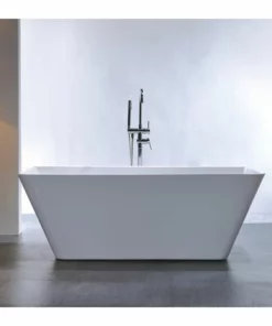 BERNSTEIN Baignoire Autoportante En Acrylique VENEZIA Blanc - 170 X 80 Cm - Avec Robinetterie 8028