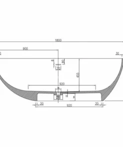 BERNSTEIN Baignoire îlot En Fonte Minérale, Ovale VELA STONE Blanc Mat, 180 X 90cm -BERNSTEIN Shop 11342083 4