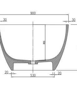 BERNSTEIN Baignoire îlot En Fonte Minérale, Ovale VELA STONE Blanc Mat, 180 X 90cm -BERNSTEIN Shop 11342083 5