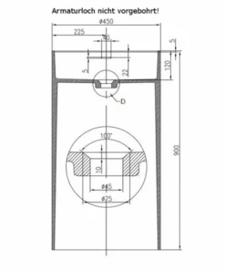 BERNSTEIN Lavabo Colonne Totem PB2021 - Ø45 X 90cm - Blanc - Solid Stone -BERNSTEIN Shop 11342084 3