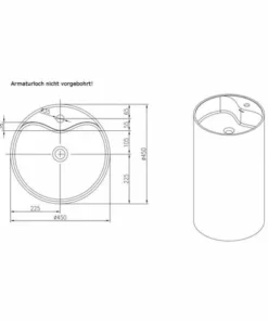 BERNSTEIN Lavabo Colonne Totem PB2021 - Ø45 X 90cm - Blanc - Solid Stone -BERNSTEIN Shop 11342084 4