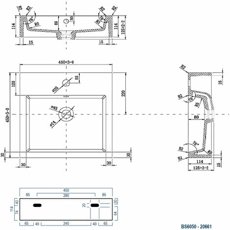 BERNSTEIN Lavabo à Poser Ou à Suspendre BS6050 - 45 X 45 X 12,5cm 7 BERNSTEIN Lavabo à Poser Ou à Suspendre BS6050 - 45 X 45 X 12,5cm – Image 5