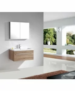 BERNSTEIN Ensemble De Salle De Bain T900 Basic, Chêne Blanchi - En Option Miroir Et Meuble Mural: Sans Miroir, Sans Meuble Mural