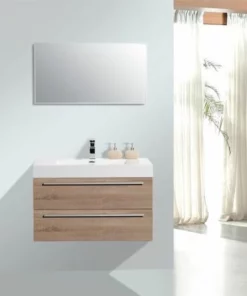 BERNSTEIN Ensemble Salle De Bain T730 De Couleur Chêne Blanchi - Miroir En Option: Sans Miroir