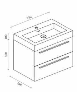BERNSTEIN Ensemble Salle De Bain T730 De Couleur Chêne Blanchi - Miroir En Option: Sans Miroir -BERNSTEIN Shop 11342514 3