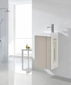 BERNSTEIN Lave-mains Pour WC Ou Petite Salle De Bain Compact 400 - Laqué Taupe Mat: Sans Bonde Pop Up