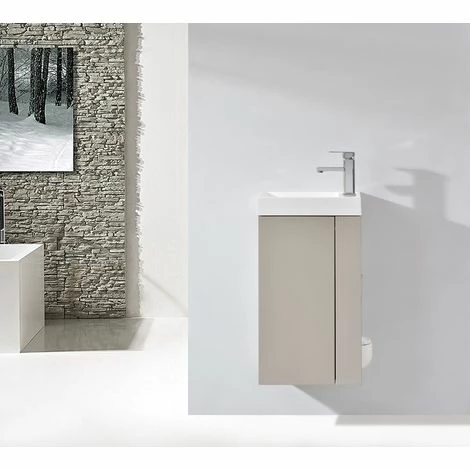 BERNSTEIN Lave-mains Pour WC Ou Petite Salle De Bain Compact 400 - Laqué Taupe Mat: Sans Bonde Pop Up 4 BERNSTEIN Lave-mains Pour WC Ou Petite Salle De Bain Compact 400 - Laqué Taupe Mat: Sans Bonde Pop Up – Image 2