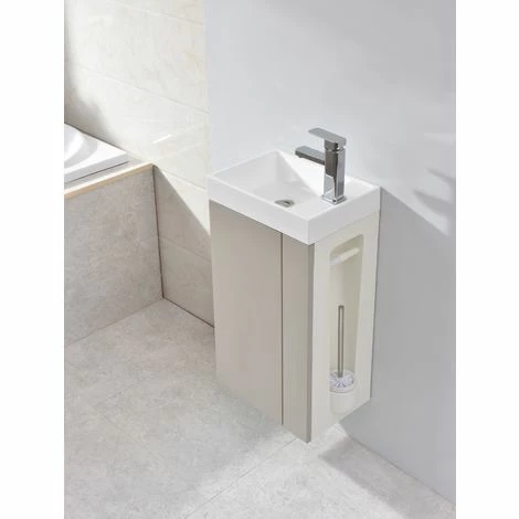 BERNSTEIN Lave-mains Pour WC Ou Petite Salle De Bain Compact 400 - Laqué Taupe Mat: Sans Bonde Pop Up 5 BERNSTEIN Lave-mains Pour WC Ou Petite Salle De Bain Compact 400 - Laqué Taupe Mat: Sans Bonde Pop Up – Image 3