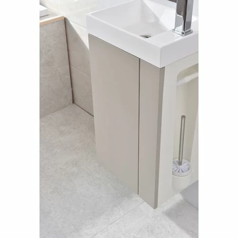 BERNSTEIN Lave-mains Pour WC Ou Petite Salle De Bain Compact 400 - Laqué Taupe Mat: Sans Bonde Pop Up 6 BERNSTEIN Lave-mains Pour WC Ou Petite Salle De Bain Compact 400 - Laqué Taupe Mat: Sans Bonde Pop Up – Image 4