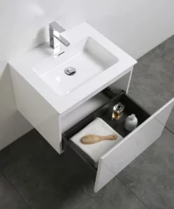 BERNSTEIN Meuble Salle De Bain Alice 600 Blanc Haute Brillance - Miroir En Option: Sans Miroir -BERNSTEIN Shop 11342814 4