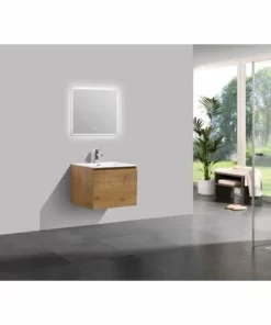 BERNSTEIN Meuble Salle De Bain Alice 600 Couleur Chêne - Miroir En Option: Sans Miroir