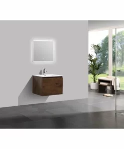 BERNSTEIN Meuble Salle De Bain Alice 600 Aspect Bois Foncé - Miroir En Option: Sans Miroir