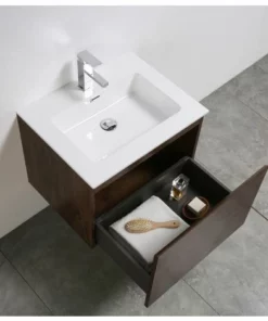 BERNSTEIN Meuble Salle De Bain Alice 600 Aspect Bois Foncé - Miroir En Option: Sans Miroir -BERNSTEIN Shop 11342839 4