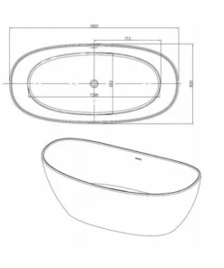 BERNSTEIN Baignoire îlot En Pierre Solide HAWAII STONE - 180 X 85 Cm - Sélectionnable En Mat Ou Haute Brillance: Mat -BERNSTEIN Shop 11421972 5