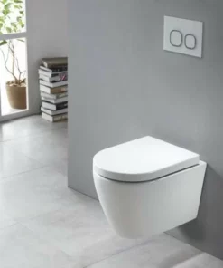 BERNSTEIN WC Suspendu à Fond Creux Sans Bride NANO Protection - Abattant Softclose - WC B-8030R Blanc: Standard