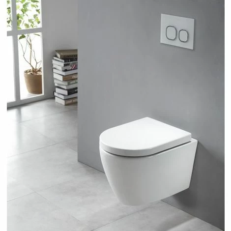 BERNSTEIN WC Suspendu B-8030 - Blanc - Abattant Softclose Inclus: Extra Plat 4 BERNSTEIN WC Suspendu B-8030 - Blanc - Abattant Softclose Inclus: Extra Plat – Image 2