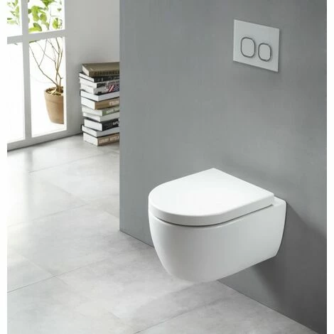 BERNSTEIN WC Suspendu à Fond Creux Sans Bride NANO NT2039 - Abattant Softclose Inclus: Standard 4 BERNSTEIN WC Suspendu à Fond Creux Sans Bride NANO NT2039 - Abattant Softclose Inclus: Standard – Image 2