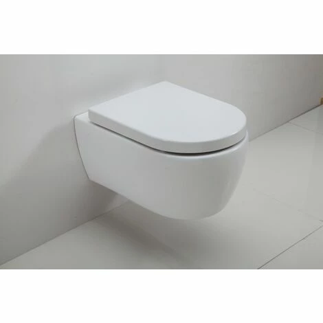BERNSTEIN WC Suspendu à Fond Creux Sans Bride NANO NT2039 - Abattant Softclose Inclus: Standard 5 BERNSTEIN WC Suspendu à Fond Creux Sans Bride NANO NT2039 - Abattant Softclose Inclus: Standard – Image 3