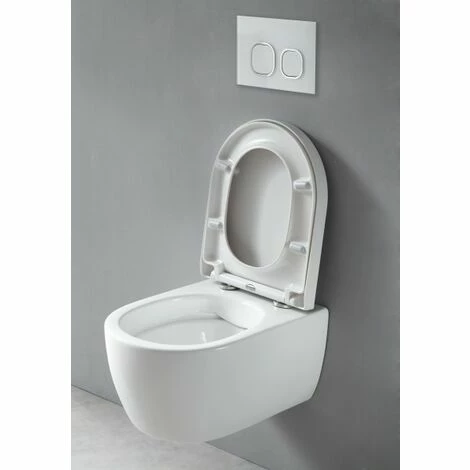 BERNSTEIN WC Suspendu à Fond Creux Sans Bride NANO NT2039 - Abattant Softclose Inclus: Standard 7 BERNSTEIN WC Suspendu à Fond Creux Sans Bride NANO NT2039 - Abattant Softclose Inclus: Standard – Image 5