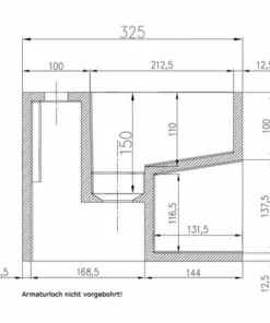 BERNSTEIN Vasque Murale Avec Espace De Rangement PB2035 -32,5 X 32,5 X 25cm En Résine De Synthèse (Solid Stone) -BERNSTEIN Shop 11557821 4