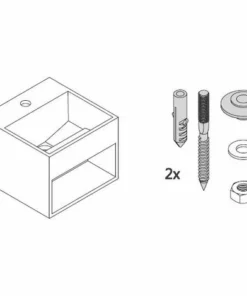 BERNSTEIN Vasque Murale Avec Espace De Rangement PB2035 -32,5 X 32,5 X 25cm En Résine De Synthèse (Solid Stone) -BERNSTEIN Shop 11557821 5