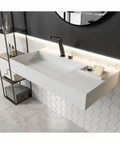 BERNSTEIN Vasque Rectangulaire à Suspendre PB2015, En Pierre Solide (Solid Stone) - 90 X 48 X 13cm -BERNSTEIN Shop 12169429 3