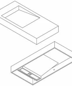 BERNSTEIN Lavabo Pour Montage Mural PB2155 En Pierre Solide – Blanc Mat - 100 X 50 X 12 Cm -BERNSTEIN Shop 12180010 4