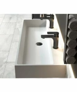 BERNSTEIN Vasque à Poser Ou A Suspendre PB2144-1 En Solid Surface (Solid Stone ) – Blanc Mat – 110 X 42 X 13 Cm -BERNSTEIN Shop 12180011 3