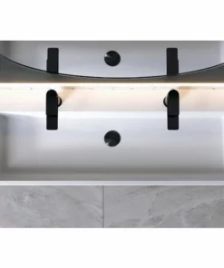 BERNSTEIN Vasque à Poser Ou A Suspendre PB2144-1 En Solid Surface (Solid Stone ) – Blanc Mat – 110 X 42 X 13 Cm -BERNSTEIN Shop 12180011 4