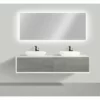 BERNSTEIN Ensemble De Salle De Bain En Bois MDF Fiona 1800 Blanc Mat - Façade Aspect Béton - Miroir Et Vasque En Option: Avec Miroir LED 2073, Sans Cache Supplémentaire, Sans Vasque à Poser -BERNSTEIN Shop 12195770 1