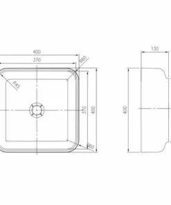 BERNSTEIN Vasque à Poser, Carrée, PB2120, En Fonte Minérale (pure Acrylique) - 40x40x13cm -BERNSTEIN Shop 12195773 3