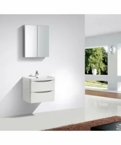 BERNSTEIN Ensemble Salle De Bain SMILE 600 - Blanc Lys - En Option Miroir, Armoire De Toilette Et Meuble Mural: Sans Miroir, Sans Meuble Mural De Droite, Sans Meuble Mural De Gauche