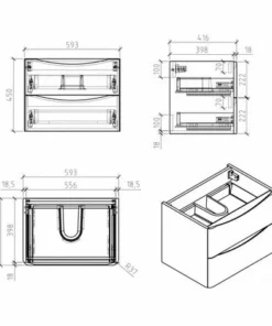 BERNSTEIN Ensemble Salle De Bain SMILE 600 - Blanc Lys - En Option Miroir, Armoire De Toilette Et Meuble Mural: Sans Miroir, Sans Meuble Mural De Droite, Sans Meuble Mural De Gauche -BERNSTEIN Shop 12195774 4