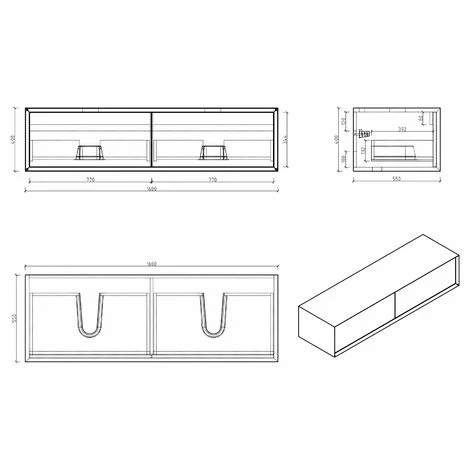 BERNSTEIN Ensemble De Salle De Bain En Bois MDF Fiona 1600 Blanc Mat - Façade Aspect Béton - Miroir Et Vasque En Option: Avec Miroir LED 2073, Sans Cache Supplémentaire, Sans Vasque à Poser 7 BERNSTEIN Ensemble De Salle De Bain En Bois MDF Fiona 1600 Blanc Mat - Façade Aspect Béton - Miroir Et Vasque En Option: Avec Miroir LED 2073, Sans Cache Supplémentaire, Sans Vasque à Poser – Image 5