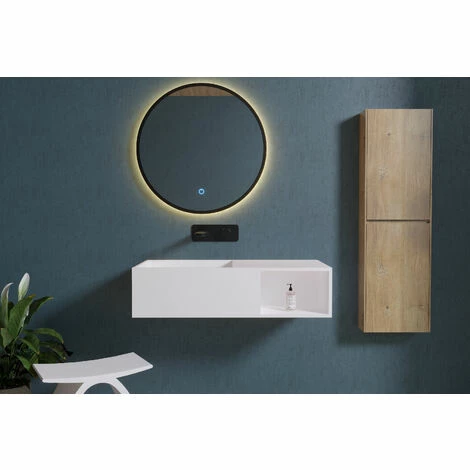 BERNSTEIN Lavabo Suspendu Avec Espace De Rangement PB2037 - 80 X 40 X 20cm En Résine De Synthèse (Solid Stone) 5 BERNSTEIN Lavabo Suspendu Avec Espace De Rangement PB2037 - 80 X 40 X 20cm En Résine De Synthèse (Solid Stone) – Image 3