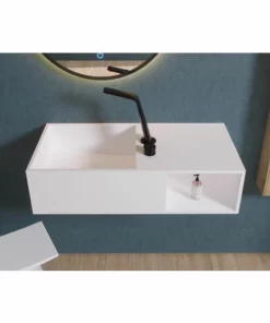 BERNSTEIN Lavabo Suspendu Avec Espace De Rangement PB2037 - 80 X 40 X 20cm En Résine De Synthèse (Solid Stone) 11 BERNSTEIN Lavabo Suspendu Avec Espace De Rangement PB2037 - 80 X 40 X 20cm En Résine De Synthèse (Solid Stone) -BERNSTEIN Shop 12387229 5