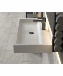 BERNSTEIN Vasque à Poser Ou Lavabo à Suspendre PB2143 En Solide Surface (Solid Stone) – Blanc Mat – 80 X 42 X 10 Cm -BERNSTEIN Shop 12442760 3