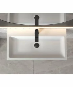 BERNSTEIN Vasque à Poser Ou Lavabo à Suspendre PB2143 En Solide Surface (Solid Stone) – Blanc Mat – 80 X 42 X 10 Cm -BERNSTEIN Shop 12442760 4